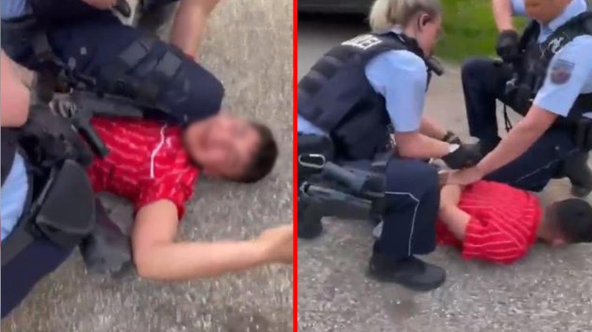 Almanya’da 13 yaşındaki Türk kökenli çocuğa polis şiddeti kamerada