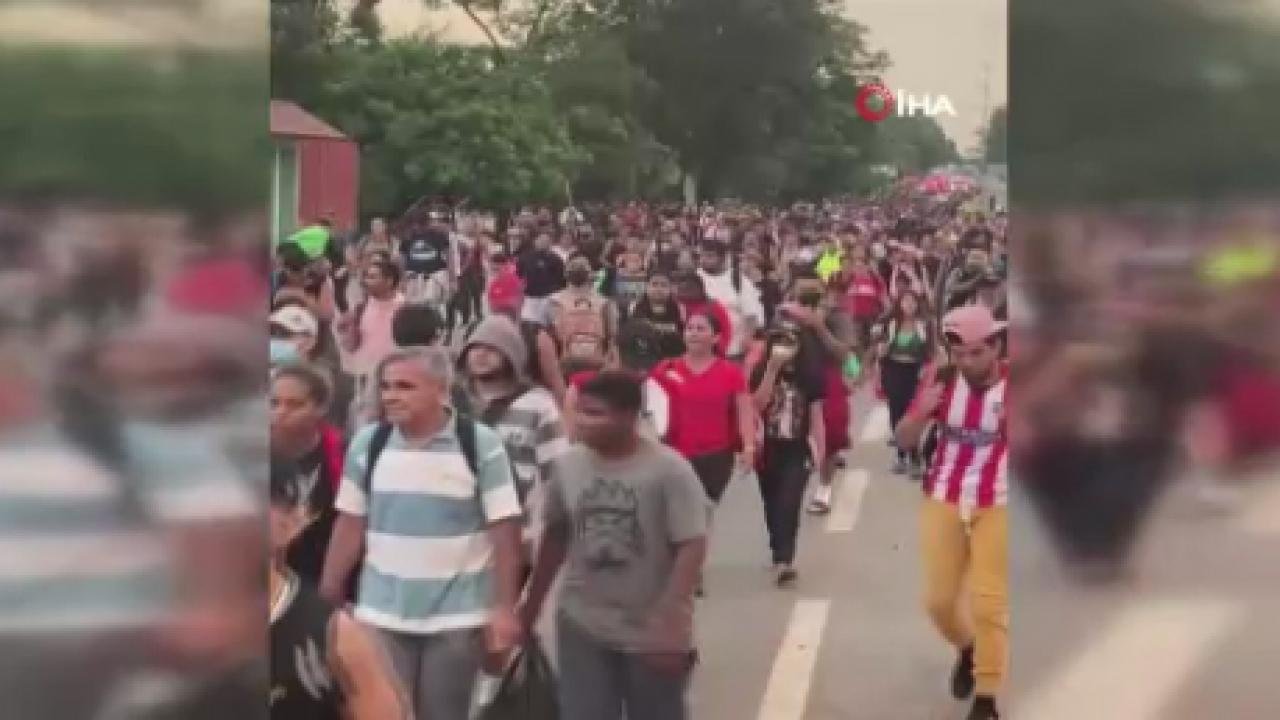 3 bin kişilik göçmen kafilesi Meksika’dan ABD’ye doğru yola çıktı