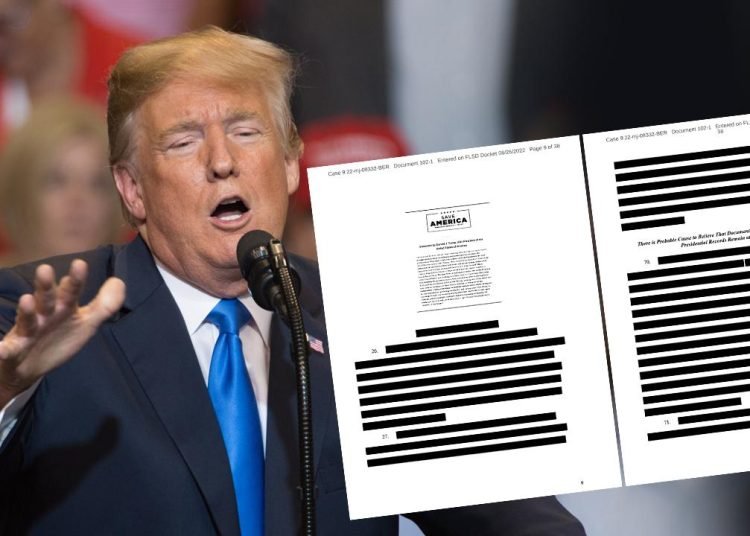 ABD Adalet Bakanlığı, Trump’ın evine arama emrini veren beyannameyi düzenleyerek yayınladı