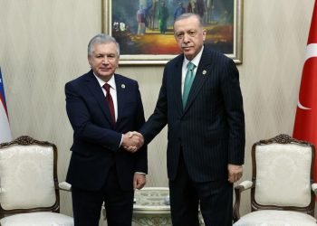 Başkan Erdoğan, Özbekistanlı mevkidaşı Mirziyoyev ile görüştü