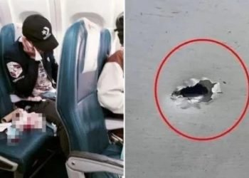 Havaya sıktı, uçağın içindeki yolcuyu vurdu