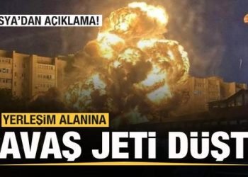 Rusya’da yerleşim alanına uçak düştü! İlk açıklama geldi