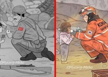 Güney Koreli çizerden duygulandıran deprem karikatürü