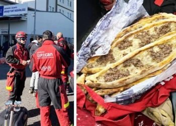 İspanyol ekibin deprem bölgesinde içimizi ısıtan pideli paylaşımı