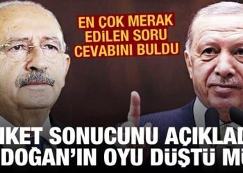 Son anket sonucu açıklandı: Erdoğan ve AK Parti’nin oyları düştü mü?