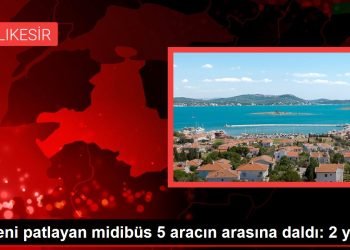 Freni patlayan midibüs 5 aracın arasına daldı: 2 yaralı