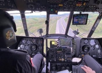 Kocaeli’de jandarmadan helikopterli trafik denetimi