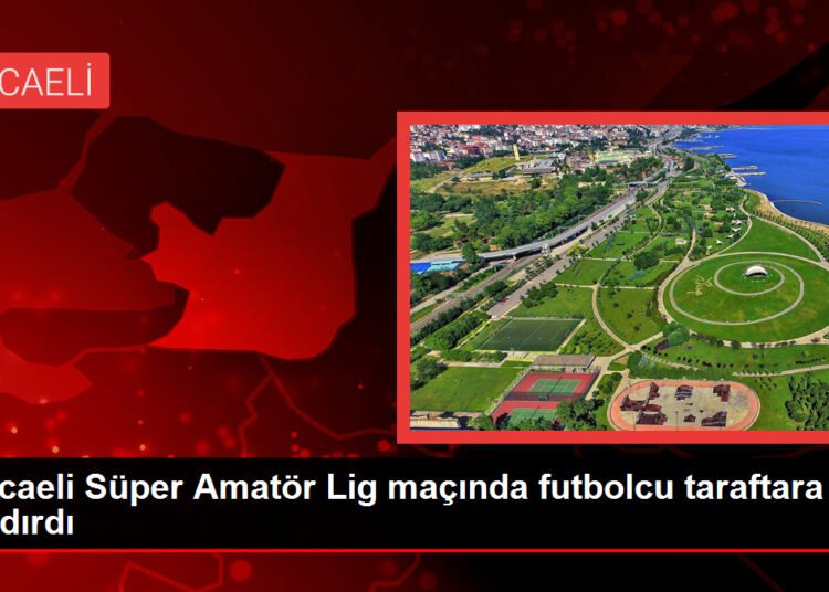 Kocaeli Süper Amatör Lig maçında futbolcu taraftara saldırdı
