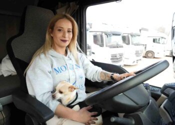Kocaeli’de Tır Şoförü İmge Okur, Köpeğiyle Şehirler Arasında Mekik Dokuyor