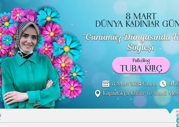 Ünlü Psikolog ve Yazar Tuba Kılıç, bu akşam Nevşehir’de ‘Günümüz Dünyasında Kadın’ konulu bir söyleşi gerçekleştirecek