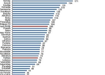 Tüik: SGP’ye göre kişi başına gayrisafi yurt içi hasıla endeks değeri 72 oldu