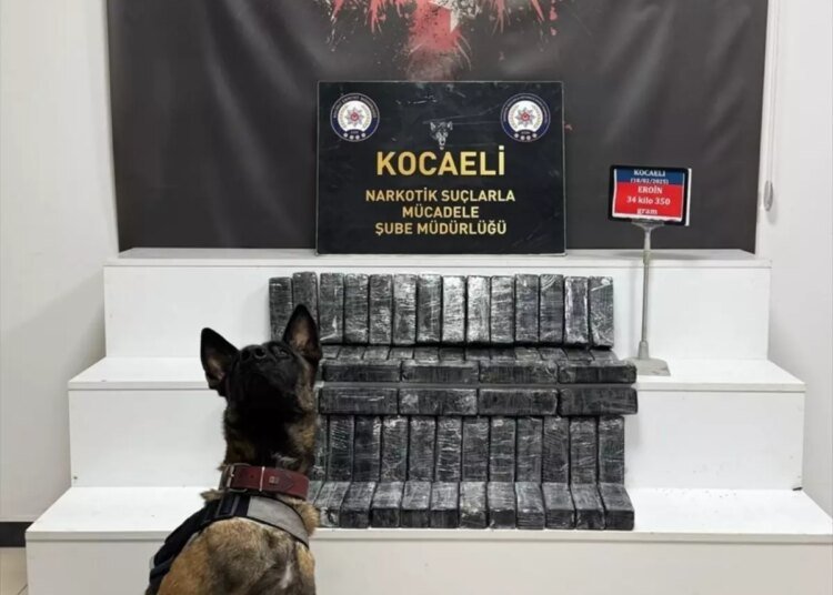 Kocaeli’de Cipte 34 Kilo Eroin Ele Geçirildi, 1 Tutuklama
