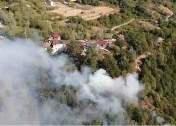 Kocaelide orman yangini ikinci gununde Dronla goruntulendi kocaeli